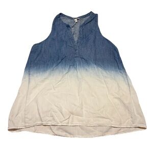 Soft Joie Ombré Sleeveless Shirt Blue White Women Medium